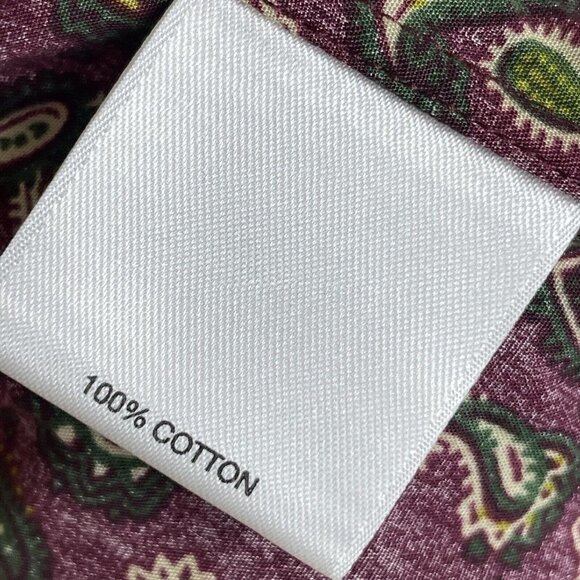 Cremieux Classics Maroon Green Paisley Long Sleeve Button Up Shirt Size XXL - Picture 6 of 6